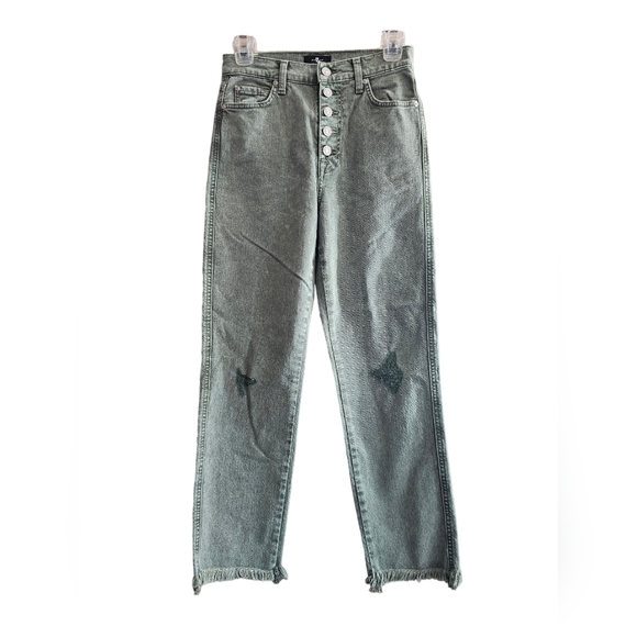 7 For All Mankind High Waist Cropped Straight Jeans NWT - Picture 4 of 11